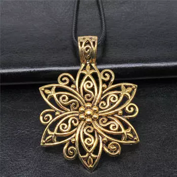 Кожаные ожерелья, товары для рукоделия, подвески с большими цветами, ювелирные изделия, подарок жене