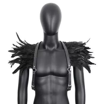Кожаные перьевые наплечные ремни, Куриные перья, Жилетная одежда, Праздничные вечеринки, Сексуальные аксессуары для ночного клуба, Костюмы для бала, Костюмы на Хэллоуин
