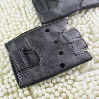 Кожаные перчатки черные без пальцев для вождения модные мужские и женские перчатки с половиной пальцев новые A