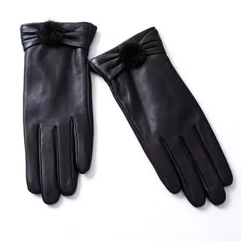 Кожаные перчатки для женщин, чтобы согреться и быть модными зимой. Перчатки из овчины высшего слоя с сенсорным экраном для вождения и езды на велосипеде. M code