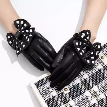Кожаные перчатки Женские Большой бант Одежда и аксессуары Декоративные перчатки One Size