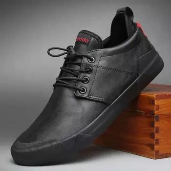 Кожаные повседневные туфли для мужчин Деловая офисная обувь Модные мужские кожаные повседневные кроссовки на шнуровке Трендовая обувь Крутые лоферы Плоские туфли 36