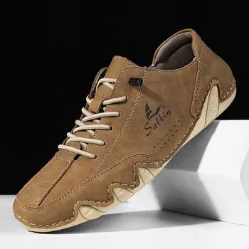 Кожаные повседневные туфли, кроссовки для мужчин, удобные летние прогулочные дизайнерские лоферы, мокасины 2023 года, новинка, роскошная спортивная обувь для мужчин 38 красный