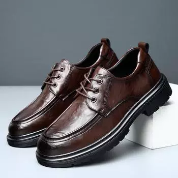 Кожаные повседневные туфли мужские оксфорды на шнуровке итальянские туфли мужские черные офисные повседневные туфли для мужчин модные повседневные туфли на плоской подошве 6.5