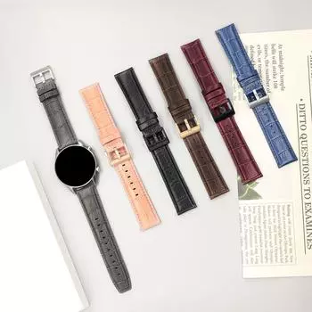 Кожаные ремешки для часов 20 мм 22 мм, совместимые с часами Samsung Galaxy Watch 46 мм, Galaxy Watch 3 45 мм, Gear S3 Frontier/Classic, Huawei Watch GT 20mm розовый