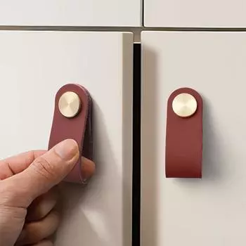 Кожаные ручки 6,4 х 2,5 см. Ручки для мебели ручной работы. Ручки для мебели. Ручки для шкафов и кухонных шкафов.