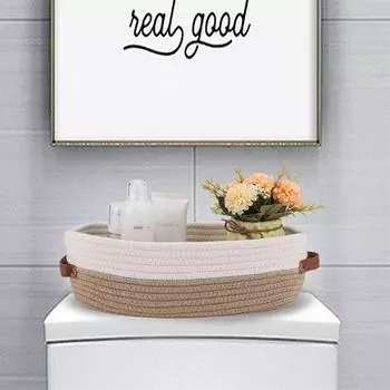 Кожаные ручки Настольный ящик для хранения вещей в стиле бохо Органайзер для мелочей Коробка для ключей Игрушки Закуски белый