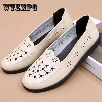 Кожаные сандалии с мягкой подошвой, летние дышащие туфли из полой кожи, нескользящая женская обувь на плоской подошве с дырочками, Zapatos De Mujer 41 чёрный