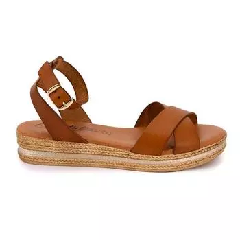 Кожаные сандалии с ремешком на щиколотке Женский CARLA TORTOSA 39 коричневый