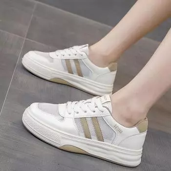 Кожаные сетчатые дышащие тонкие белые туфли на плоской подошве женские летние новые однотонные туфли на мягкой подошве повседневные спортивные туфли для сноуборда 35