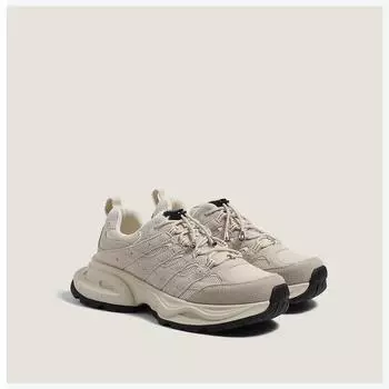 Кожаные сетчатые туфли для папы, женские, осенние, новые, прилив, рыбья кость, толстая подошва, для отдыха, спорта, дышащие, Cortez 35 бежевый