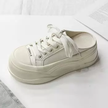 кожаные шлепанцы на толстой подошве, женская модная летняя универсальная обувь на небольшой платформе 35