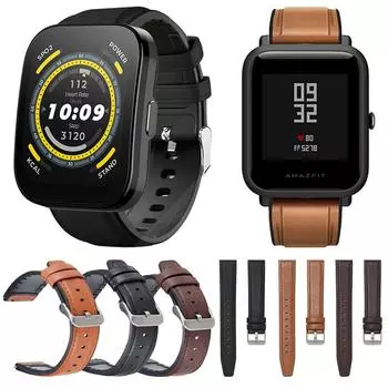 Кожаные силиконовые ремешки для Huami Amazfit BIP 5 GTR 4/GTR3 Pro 2e 47 мм ремешок для часов Amazfit Stratos 3 2 2s 22 мм сменный ремешок