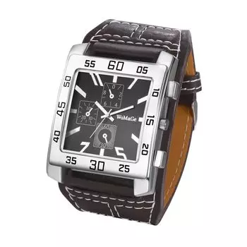 Кожаные старинные водонепроницаемые квадратные аналоговые кварцевые часы с кожаным ремешком, черные модные аксессуары на день рождения, годовщину, рождественский подарок для мужчин