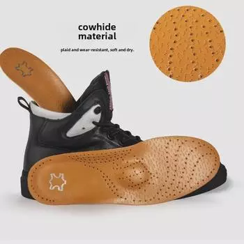 Кожаные стельки с поддержкой свода стопы для коррекции плоскостопия у мужчин и женщин. Корректирующие стельки XO-Type Eversion. Corrective half pad; 37-38