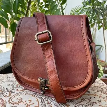 Кожаные сумки через плечо для женщин, кожаная сумка-седло ручной работы, кожаный портфель, кожаная сумка, сумка через плечо, кожаный кошелек через плечо 9 x 7 x 3 in коричневый