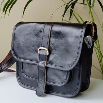 Кожаные сумки через плечо для женщин Кожаная сумка Маленькая сумка через плечо Кошелек Кожаная сумка в подарок для нее Кожаная сумка через плечо Подарок на День матери 11 x 9 x 3 in чёрный