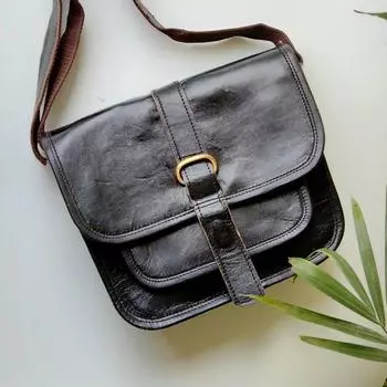 Кожаные сумки через плечо для женщин Кожаная сумка Маленькая сумка через плечо Кошелек Кожаная сумка в подарок для нее Кожаная сумка через плечо Подарок на День матери 11 x 9 x 3 in чёрный