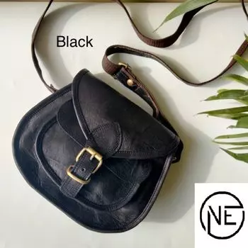 Кожаные сумки через плечо для женщин Кожаные кошельки и сумки Кошелек ручной работы, кожаная сумка через плечо разных цветов, рождественский подарок для нее 9 x 7 x 3 in чёрный