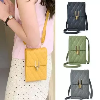 Кожаные сумки через плечо, однотонные чехлы для сотовых телефонов 2024, сумки для телефонов для женщин коричневый