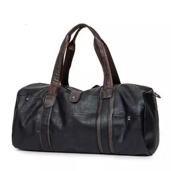 Кожаные сумки для мужчин Портативные сумки через плечо большой емкости Мужские дорожные сумки CODE чёрный