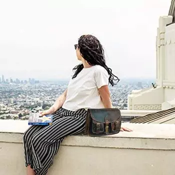 Кожаные сумки Кожаная сумка через плечо ручной работы, Кожаная женская сумка, Кожаная сумка-слинг, Сумка через плечо, Кожаная седельная сумка, Пасхальный подарок 12 X 10 X 4 in коричневый