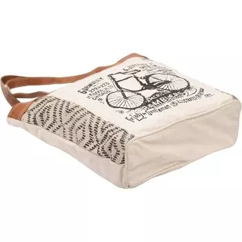 Кожаные сумки Let s Touch The Sky Большая сумка из переработанной парусины белого, хаки, коричневого цвета 14 x 17 x 5 in коричневый