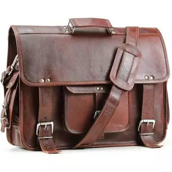 Кожаные сумки-мессенджеры ручной работы для мужчин и женщин, портфель, сумка для ноутбука, сумка для компьютера 15 x 11 x 4 in коричневый