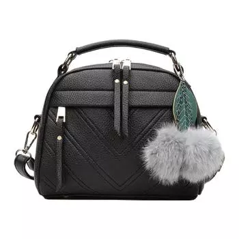 Кожаные сумки с верхней ручкой Женские сумки через плечо Hair Ball