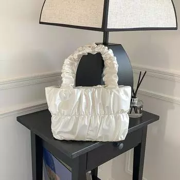 Кожаные сумки-ведра со складками для женщин, летние сумки и сумки-тоуты через плечо