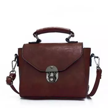 Кожаные сумки Yogodlns с ручками сверху Маленькие сумки через плечо через плечо 22cm*17cm*10cm тёмно-рыжий