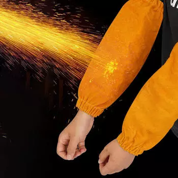 Кожаные сварочные рукава Защита рук для пайки и плавки жёлтый