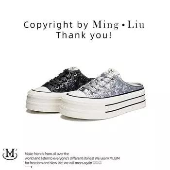 Кожаные тапочки летние плоские полутапочки повседневные туфли с застежкой-молнией для женщин 35 чёрный