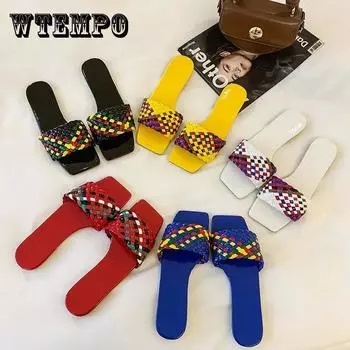 Кожаные тапочки ручной работы с плетеной цепочкой. Летняя пляжная обувь. Белые небесно-голубые туфли. Шлепанцы на плоской подошве. Женские сандалии. 42 красный