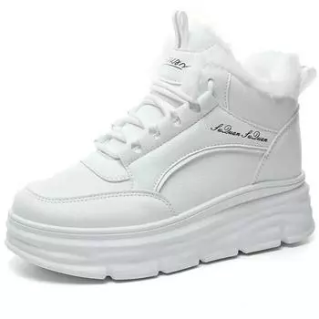 Кожаные теплые зимние кроссовки, непромокаемая нескользящая повседневная обувь на шнуровке, женская модная уличная удобная прогулочная обувь для женщин 35