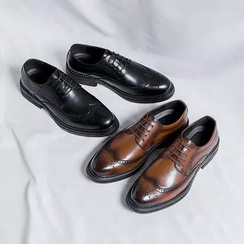 Кожаные туфли Brock British Suit Leather Brown Casual Business Dress Мужские свадебные туфли для жениха 36101-R 38 коричневый