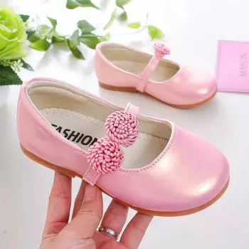 Кожаные туфли для девочек, туфли-лодочки, туфли для детей среднего возраста, белые туфли принцессы, туфли-бобс на мягкой подошве в корейском стиле 26 yards/inner length 15.5cm белый