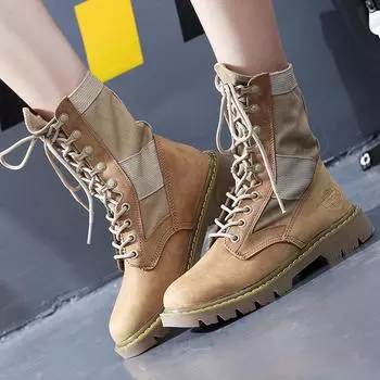 Кожаные туфли для инструментов, мужские, для отдыха на природе, водонепроницаемые ботинки Martin, женские ботинки, кожаные военные ботинки, средние и высокие ботинки для пустыни 35 чёрный