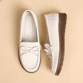 Кожаные туфли для мам с мягкой подошвой, удобные туфли среднего и пожилого возраста, нескользящая обувь для пожилых женщин 37