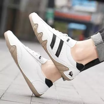 Кожаные туфли для мужчин, люксовый бренд, повседневные кроссовки для ходьбы, мужская мода, белые мокасины, удобная спортивная обувь 42 белый