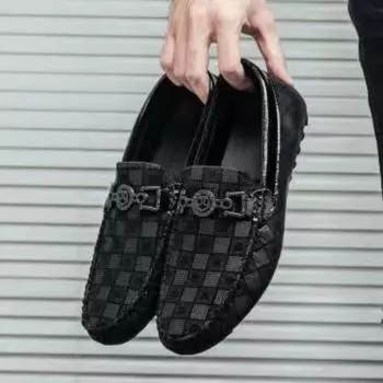 Кожаные туфли для мужчин с круглым носком, нескользящие и водонепроницаемые мокасины, мужская повседневная обувь, классические оригинальные летние распродажи из коровьей кожи PU 39