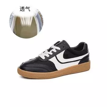 Кожаные туфли для тренировок с конским волосом, женские, весна 2025, новая спортивная женская обувь на плоской подошве, туфли Форреста Гампа, повседневная универсальная обувь, детская 35