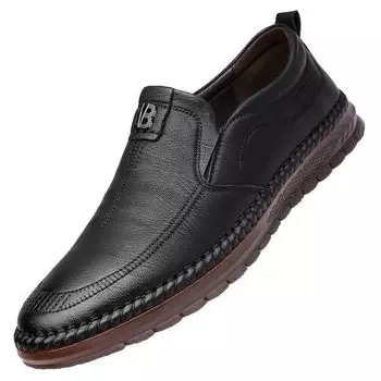 Кожаные туфли Hy woodpecker, мужские, весенние, новые, деловые, повседневные, туфли из натуральной кожи, дышащая подошва из говяжьих сухожилий, туфли для пап среднего возраста 38