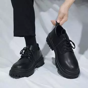 Кожаные туфли мужские черные весенне-летние деловые повседневные туфли для работы мужские туфли молодежные британские туфли для поездок на работу новые модели 39