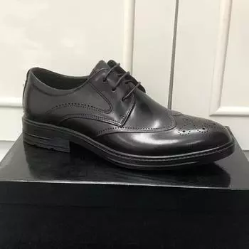 Кожаные туфли, мужские деловые элитные туфли из натуральной кожи, новые британские броги, универсальные мужские туфли на шнуровке с резной отделкой для жениха, официальная одежда 38 чёрный