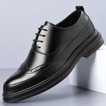 Кожаные туфли мужские деловые повседневные кожаные туфли Brock весна и осень ретро кожаные туфли лучшие мужские туфли 37