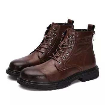 Кожаные туфли Мужские кроссовки Мужская повседневная обувь Повседневные кроссовки Ботильоны Мокасины с круглым носком Зимние ботинки для мужчин Высокие ботинки Новые 38 чёрный