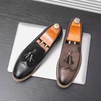 Кожаные туфли мужские новые кисточки ленивые туфли на одной педали Doudou деловые повседневные маленькие кожаные туфли модные туфли для парикмахеров 38