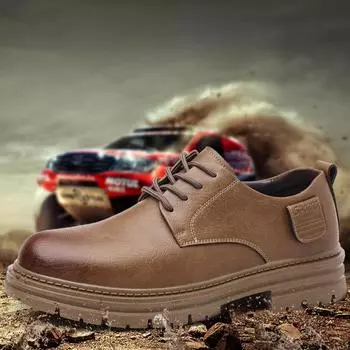 Кожаные туфли Мужские осенние кожаные туфли Мотоциклетные ботинки Ретро Британский стиль Универсальные повседневные деловые туфли 38 коричневый