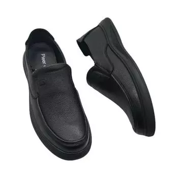 Кожаные туфли мужские, всесезонные, дышащие, деловые, повседневные туфли из коровьей кожи, мужские, низкие, на шнуровке, кожаные туфли для поездок на работу 38 чёрный